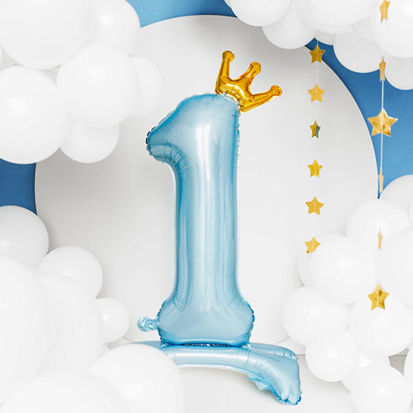 1 Ballon XXL mit Standfuß - Zahl 1 - Prince