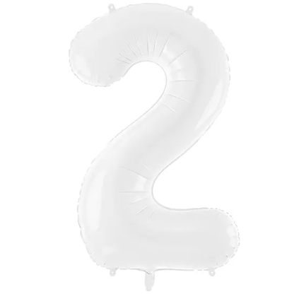1 Ballon XXL - Zahl 2 - Weiß