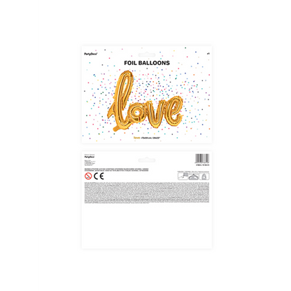 1 Ballon - Schriftzug - Love - Gold