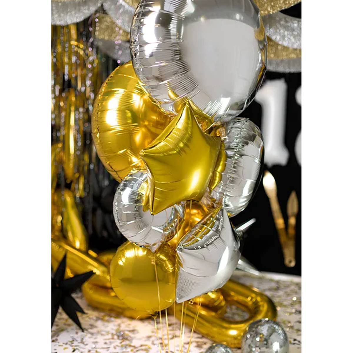 1 Ballon XXL - Rund - Silver