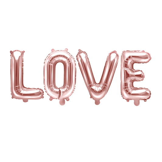 1 Ballon - Schriftzug - LOVE - RoseGold