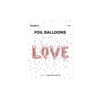1 Ballon - Schriftzug - LOVE - RoseGold