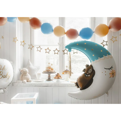 1 Balloon XXL - Teddy On The Moon Blue