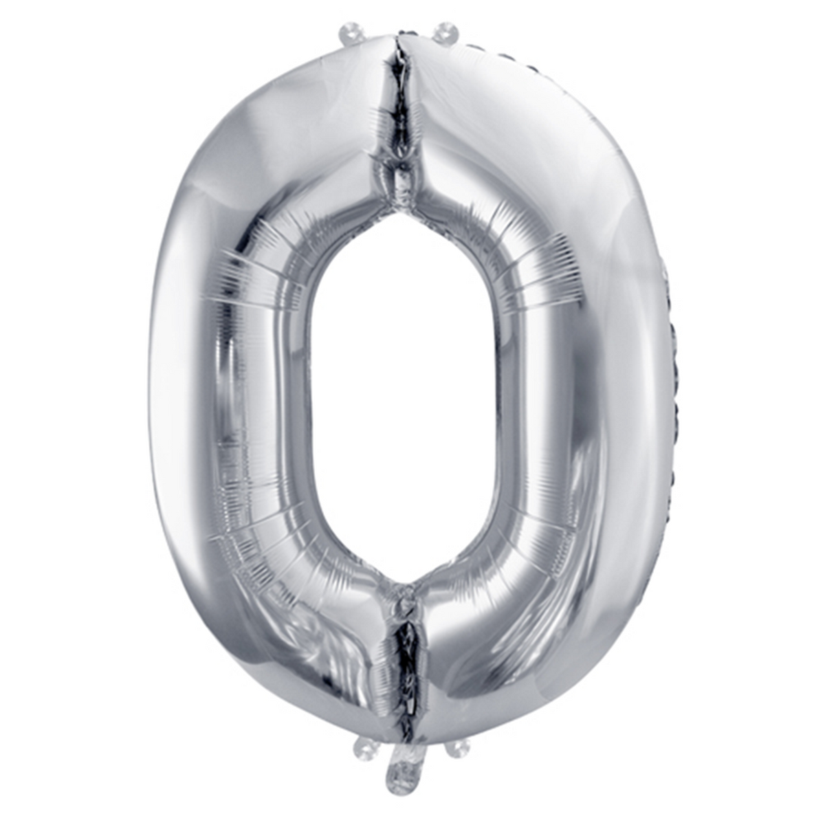 1 Ballon XXL - Zahl 0 - Silber