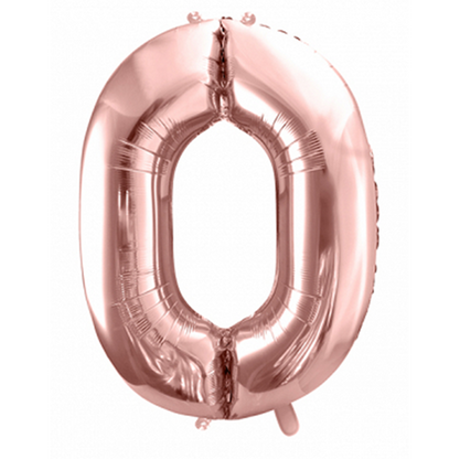 1 Ballon XXL - Zahl 0 - RoseGold