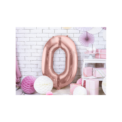 1 Ballon XXL - Zahl 0 - RoseGold