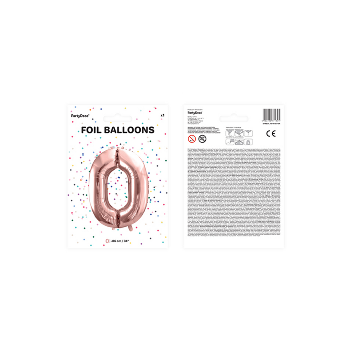 1 Ballon XXL - Zahl 0 - RoseGold