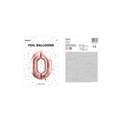 1 Ballon XXL - Zahl 0 - RoseGold