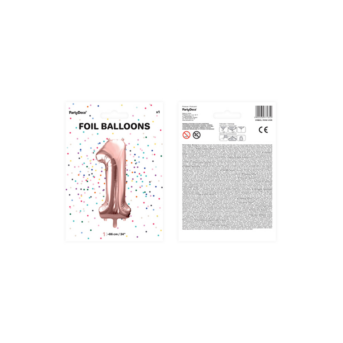 1 Ballon XXL - Zahl 1 - RoseGold