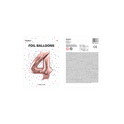 1 Ballon XXL - Zahl 4 - RoseGold
