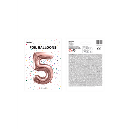 1 Ballon XXL - Zahl 5 - RoseGold