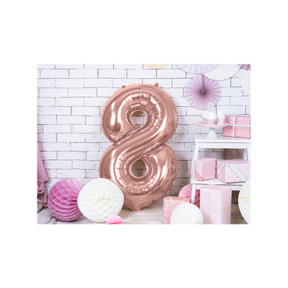 1 Ballon XXL - Zahl 8 - RoseGold