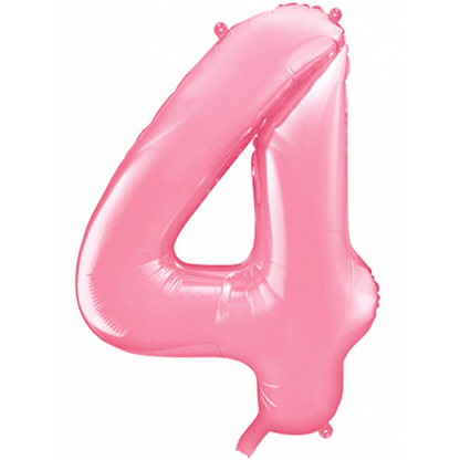 1 Ballon XXL - Zahl 4 - Rosa