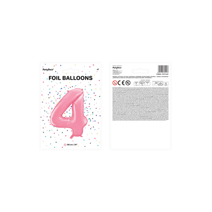 1 Ballon XXL - Zahl 4 - Rosa
