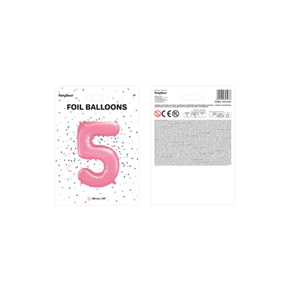 1 Ballon XXL - Zahl 5 - Rosa