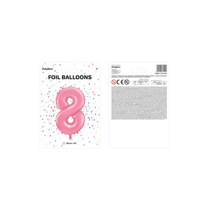 1 Ballon XXL - Zahl 8 - Rosa