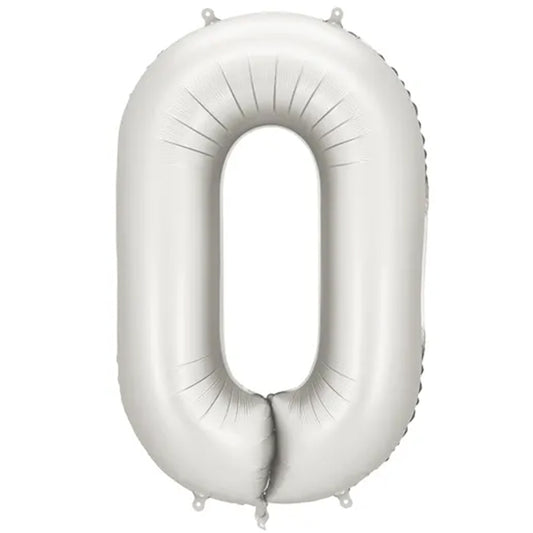 1 Ballon XXL - Zahl 0 - Silver