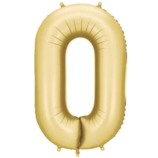 1 Ballon XXL - Zahl 0 - Gold