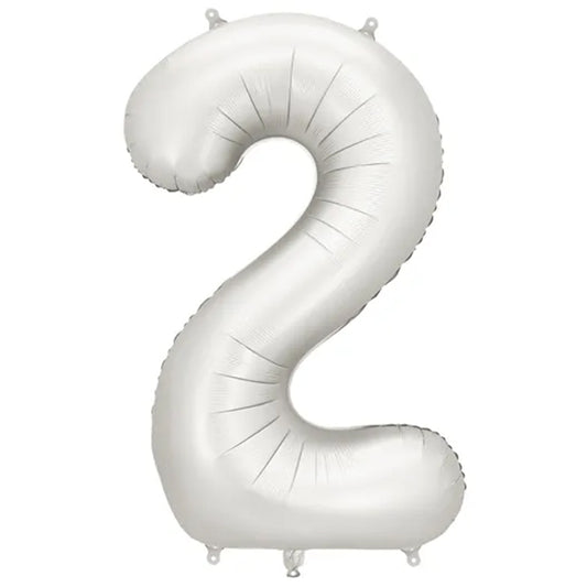 1 Ballon XXL - Zahl 2 - Silver