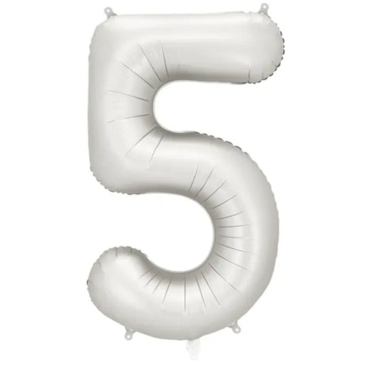 1 Ballon XXL - Zahl 5 - Silver