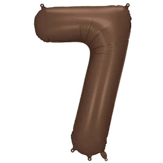 1 Ballon XXL - Zahl 7 - Mocha