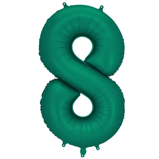1 Ballon XXL - Zahl 8 - Bottle Green