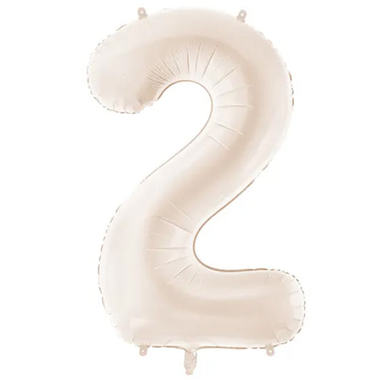 1 Ballon XXL - Zahl 2 - Light warm grey
