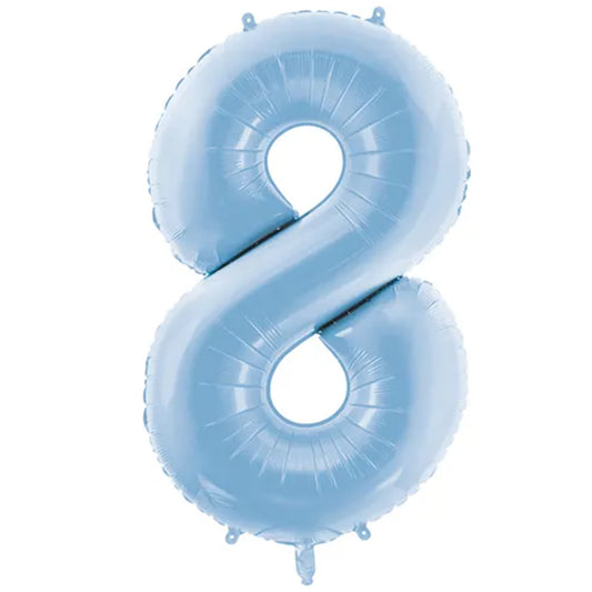 1 Ballon XXL - Zahl 8 - Himmelblau
