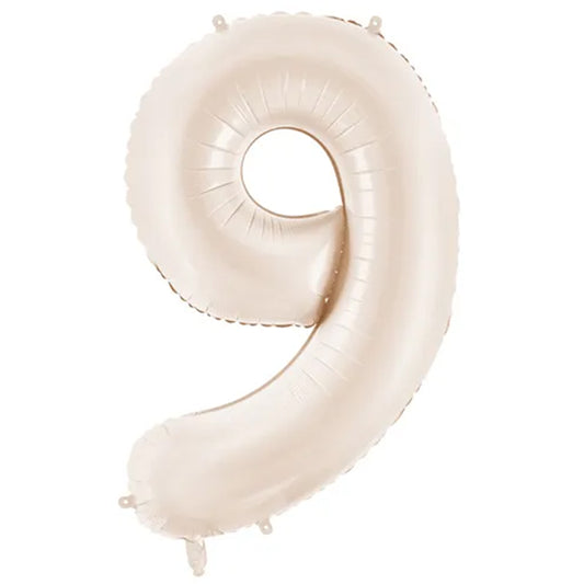 1 Ballon XXL - Zahl 9 - Light warm grey
