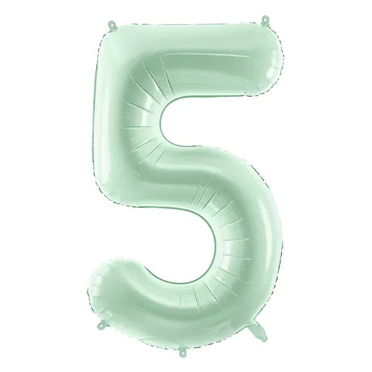 1 Balloon XL - Zahl 5 - Mintgrün