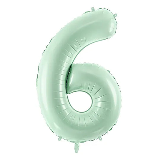 1 Balloon XL - Zahl 6 - Mintgrün