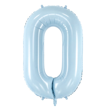 1 Balloon XL - Zahl 0 - Hellblau