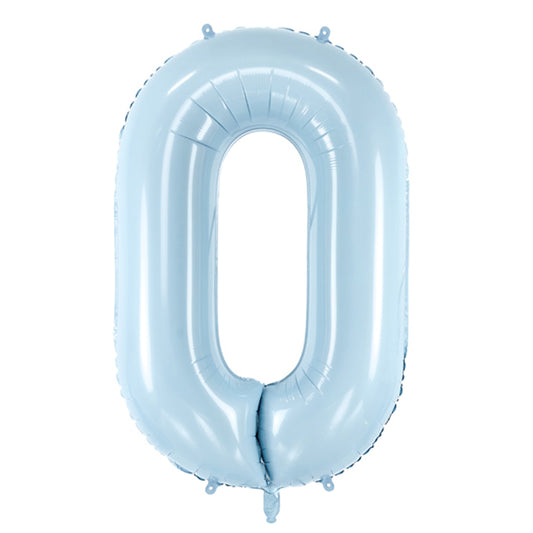 1 Balloon XL - Zahl 0 - Hellblau