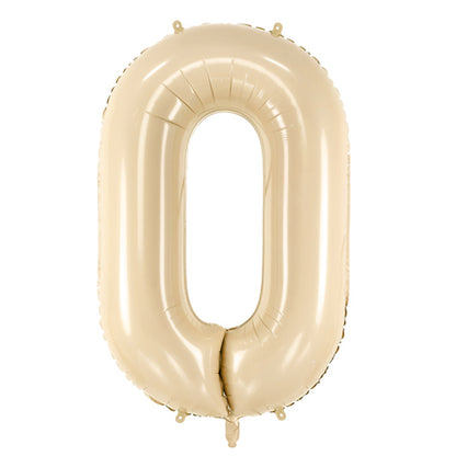 1 Balloon XL - Zahl 0 - Beige