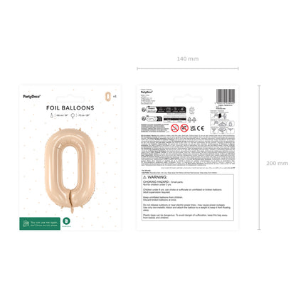 1 Balloon XL - Zahl 0 - Beige