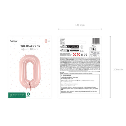 1 Balloon XL - Zahl 0 - Rosa