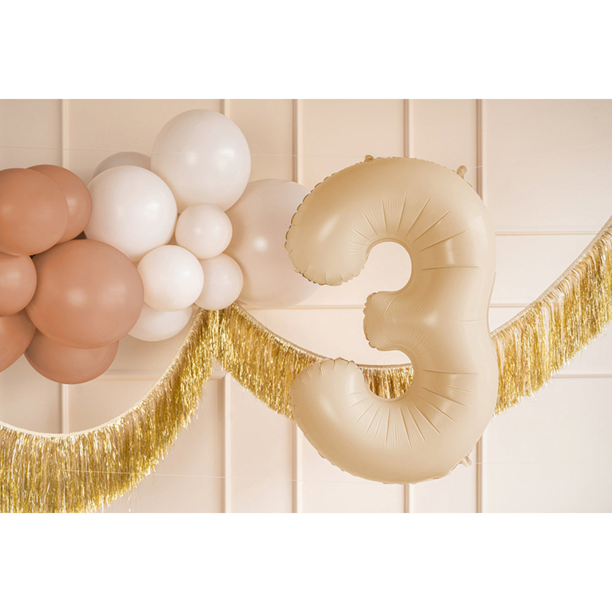 1 Balloon XL - Zahl 3 - Beige