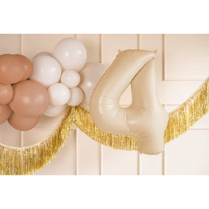 1 Balloon XL - Zahl 4 - Beige