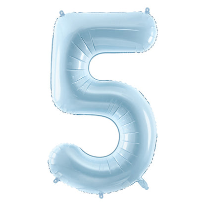 1 Balloon XL - Zahl 5 - Hellblau