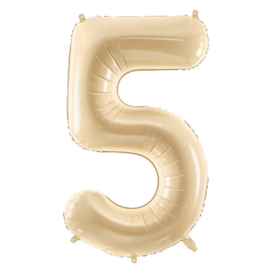 1 Balloon XL - Zahl 5 - Beige