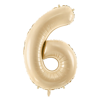 1 Balloon XL - Zahl 6 - Beige