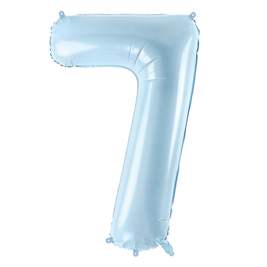 1 Balloon XL - Zahl 7 - Hellblau