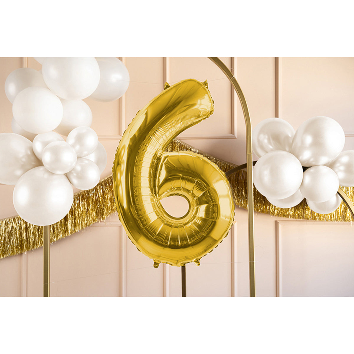 1 Balloon XL - Zahl 6 - Gold
