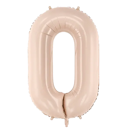 1 Balloon XL - Zahl 0 - Dunkelbeige