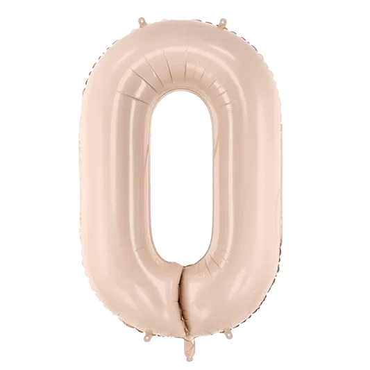 1 Balloon XL - Zahl 0 - Dunkelbeige