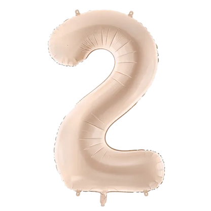 1 Balloon XL - Zahl 2 - Dunkelbeige