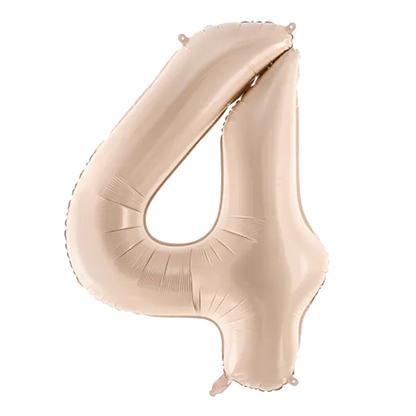 1 Balloon XL - Zahl 4 - Dunkelbeige
