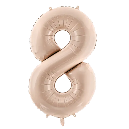 1 Balloon XL - Zahl 8 - Dunkelbeige