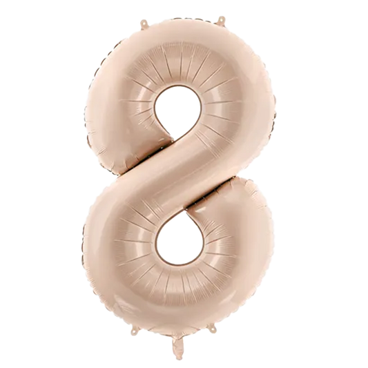 1 Balloon XL - Zahl 8 - Dunkelbeige