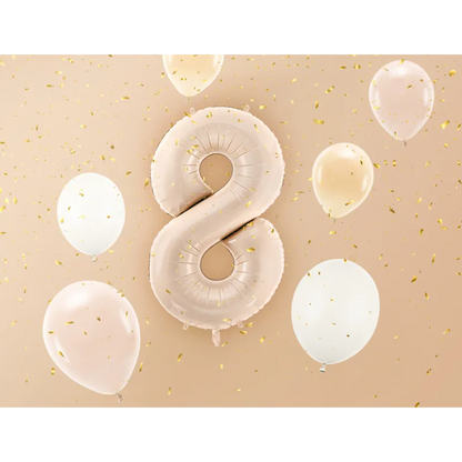 1 Balloon XL - Zahl 8 - Dunkelbeige